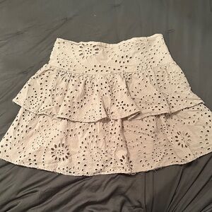 Express Sage Eyelet Mini Skirt